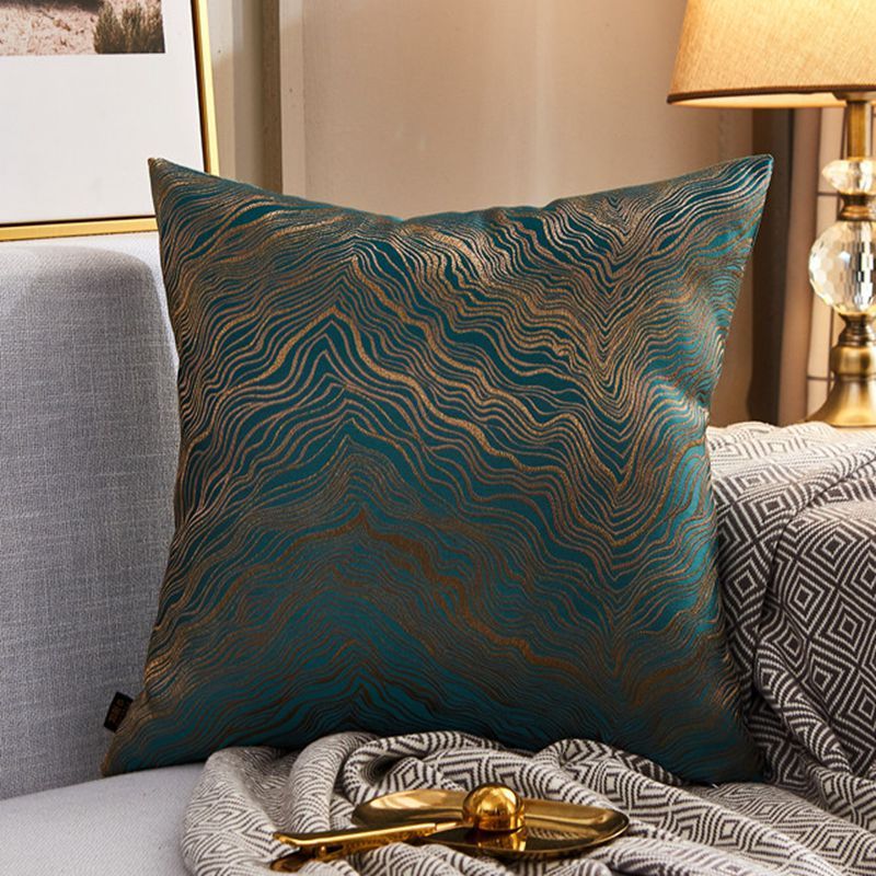 Modern Lightweight Sofa Car Cushion Cover Silk Satin Hot Stamping Metallic Color Pillowcase