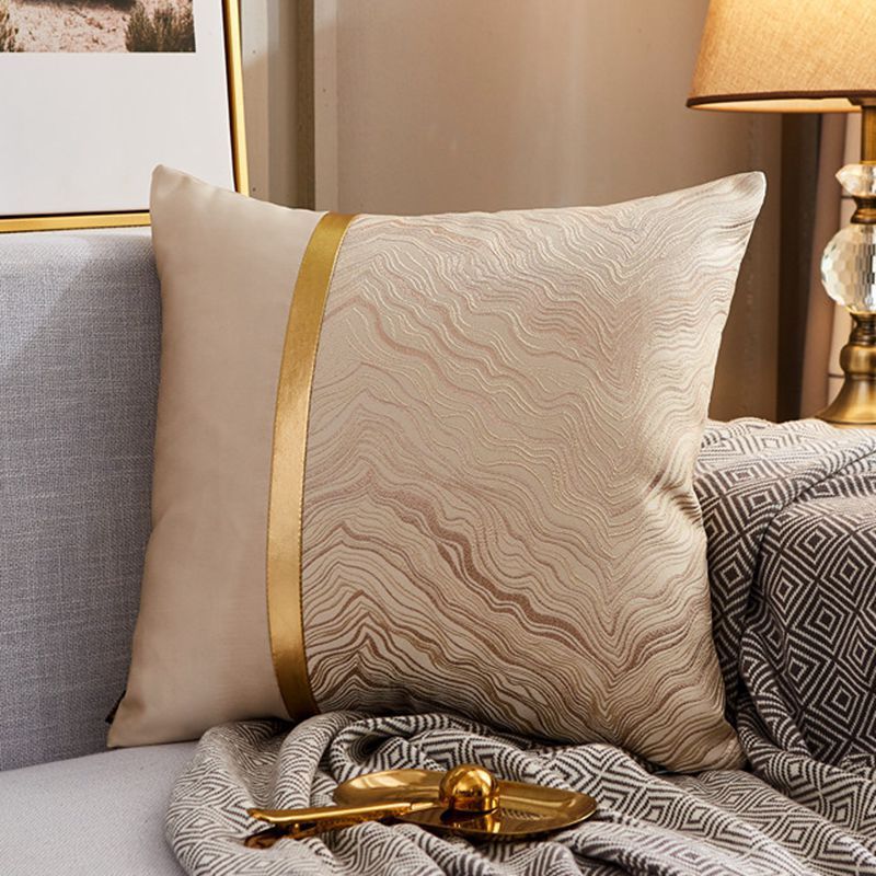 Modern Lightweight Sofa Car Cushion Cover Silk Satin Hot Stamping Metallic Color Pillowcase