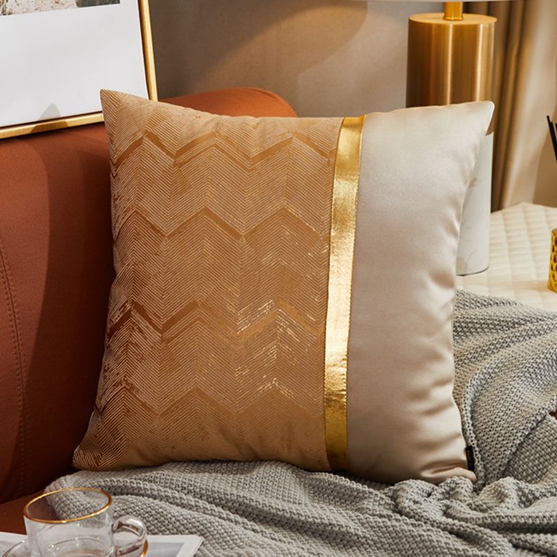 Modern Lightweight Sofa Car Cushion Cover Silk Satin Hot Stamping Metallic Color Pillowcase