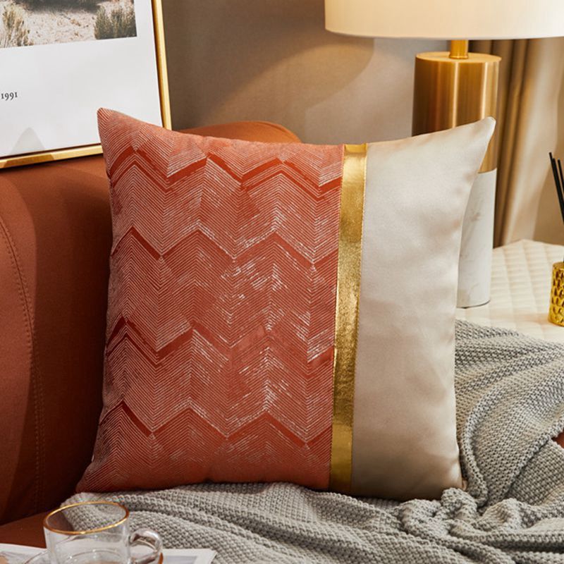 Modern Lightweight Sofa Car Cushion Cover Silk Satin Hot Stamping Metallic Color Pillowcase