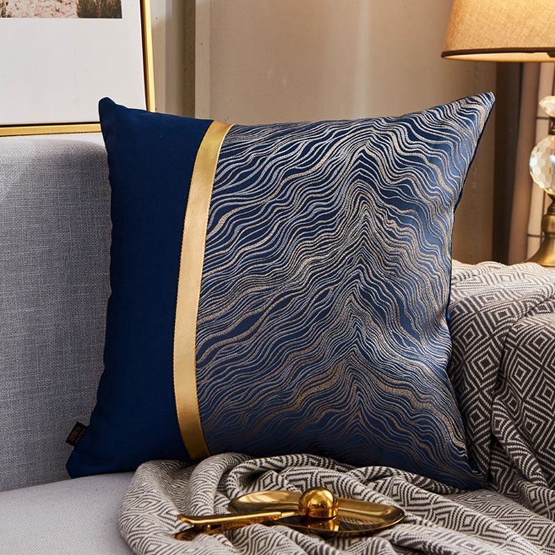 Modern Lightweight Sofa Car Cushion Cover Silk Satin Hot Stamping Metallic Color Pillowcase