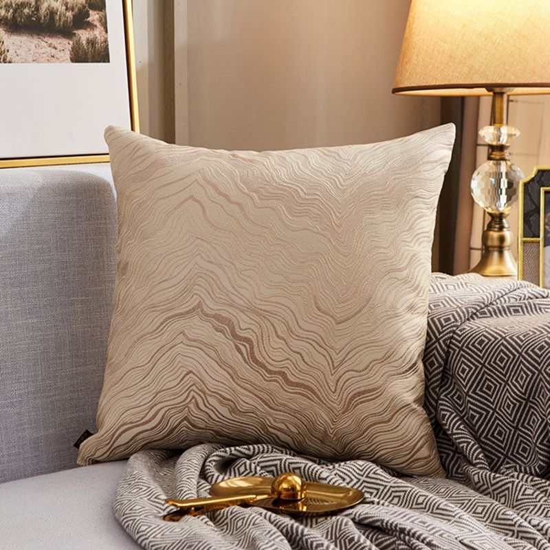 Modern Lightweight Sofa Car Cushion Cover Silk Satin Hot Stamping Metallic Color Pillowcase