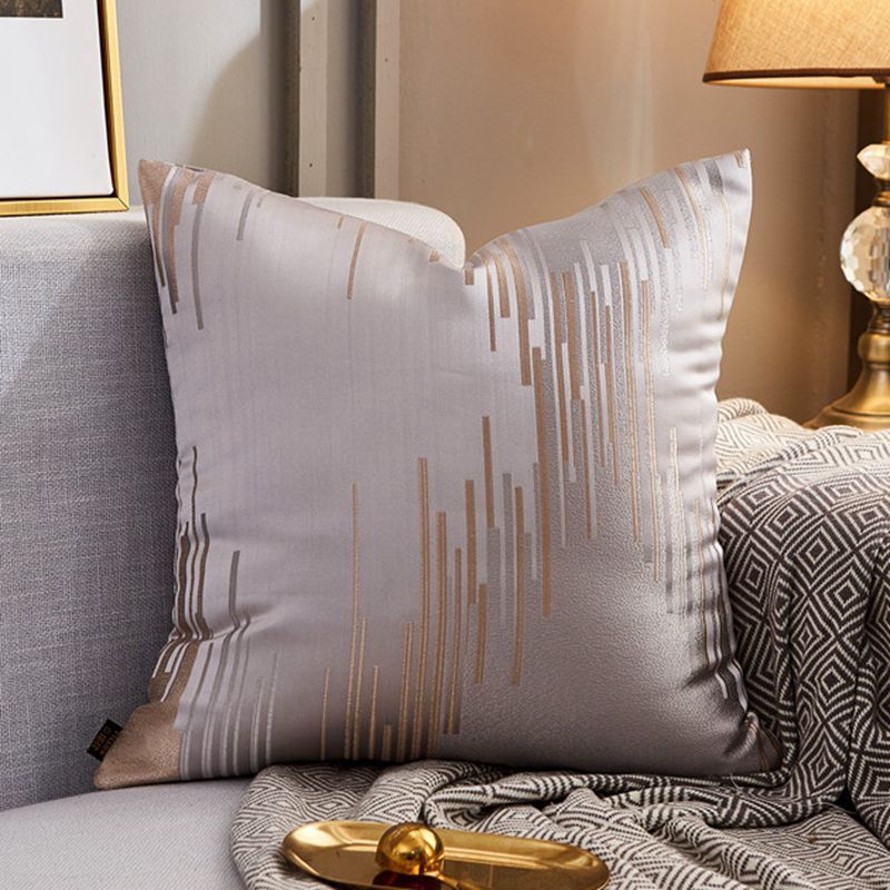 Modern Lightweight Sofa Car Cushion Cover Silk Satin Hot Stamping Metallic Color Pillowcase