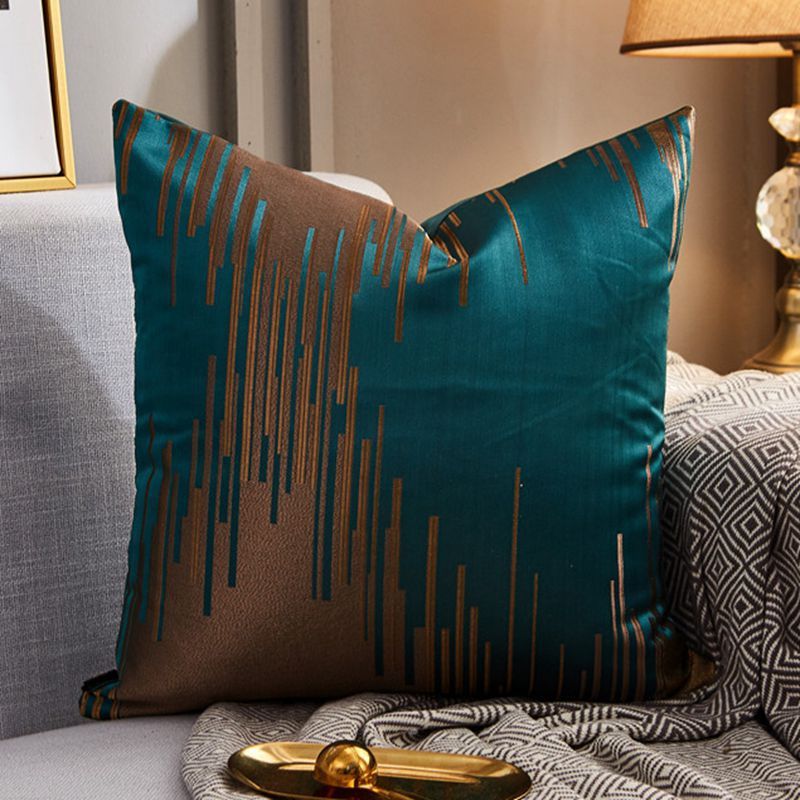 Modern Lightweight Sofa Car Cushion Cover Silk Satin Hot Stamping Metallic Color Pillowcase