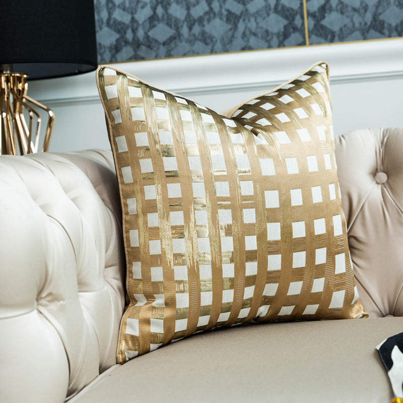 Modern Gold Green Striped Cushion Cover Geometric Gold Wave Sofa Pillow Case Backrest Waist Pillowcase 30x5 45 50cm