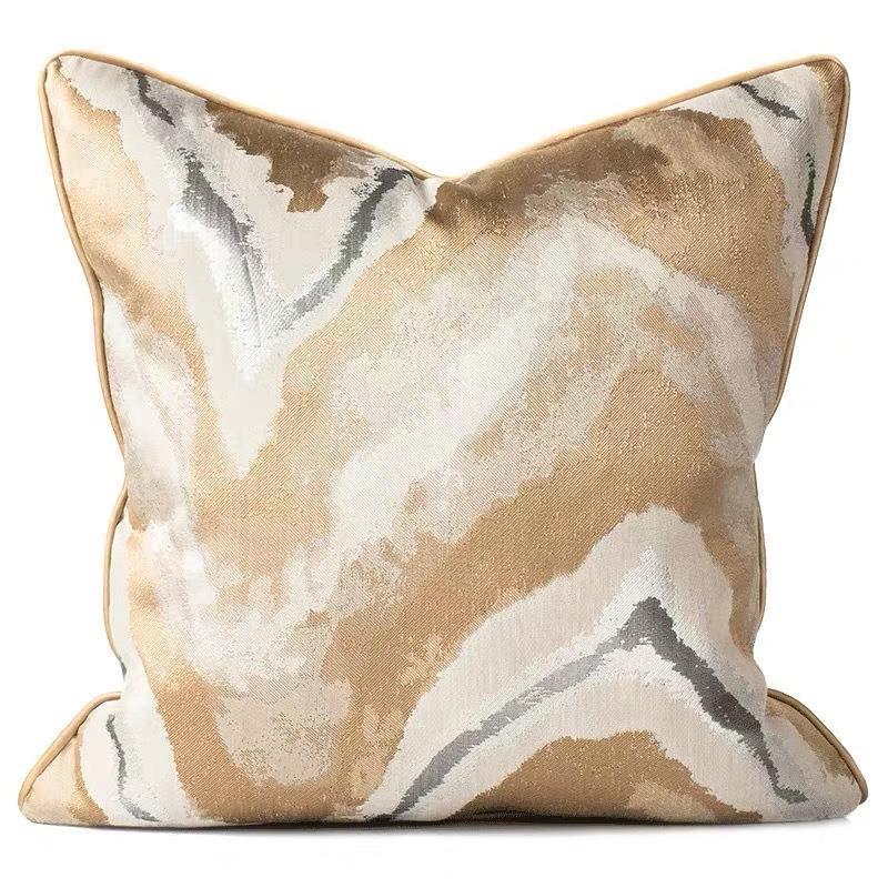 Modern Gold Green Striped Cushion Cover Geometric Gold Wave Sofa Pillow Case Backrest Waist Pillowcase 30x5 45 50cm