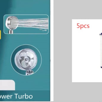  Shower Head Water Saving Flow 360 Degrees Rotating With Small Fan ABS Rain High Pressure Spray Nozzle Bathroom Accessories