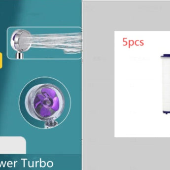  Shower Head Water Saving Flow 360 Degrees Rotating With Small Fan ABS Rain High Pressure Spray Nozzle Bathroom Accessories