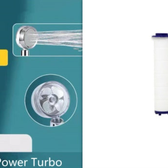  Shower Head Water Saving Flow 360 Degrees Rotating With Small Fan ABS Rain High Pressure Spray Nozzle Bathroom Accessories