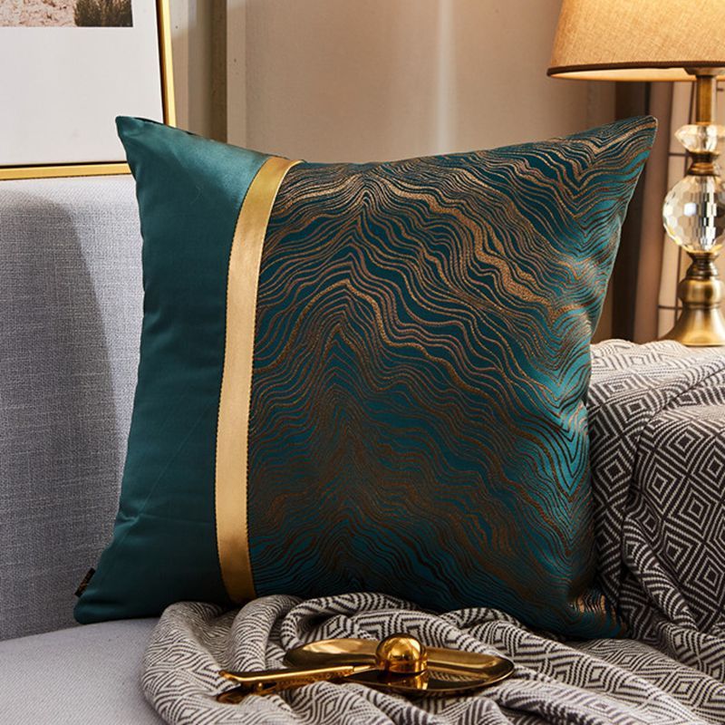 Modern Lightweight Sofa Car Cushion Cover Silk Satin Hot Stamping Metallic Color Pillowcase