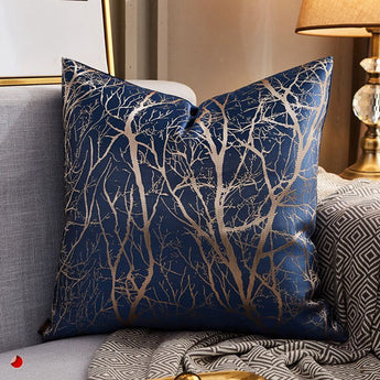 Modern Lightweight Sofa Car Cushion Cover Silk Satin Hot Stamping Metallic Color Pillowcase