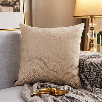 Modern Lightweight Sofa Car Cushion Cover Silk Satin Hot Stamping Metallic Color Pillowcase