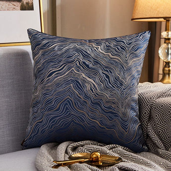 Modern Lightweight Sofa Car Cushion Cover Silk Satin Hot Stamping Metallic Color Pillowcase