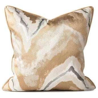  Modern Gold Green Striped Cushion Cover Geometric Gold Wave Sofa Pillow Case Backrest Waist Pillowcase 30x5 45 50cm