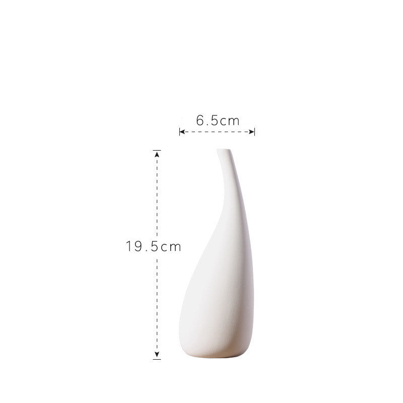 Perfect Home: White Water Drop Vase Simple Modern Model Room Ceramic Dried Flower Flower Ornaments