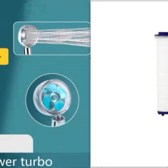  Shower Head Water Saving Flow 360 Degrees Rotating With Small Fan ABS Rain High Pressure Spray Nozzle Bathroom Accessories