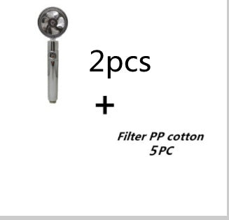  Shower Head Water Saving Flow 360 Degrees Rotating With Small Fan ABS Rain High Pressure Spray Nozzle Bathroom Accessories