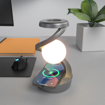 Rotating Suspension Table Lamp Wireless Charging Creative Small Night Lamp Home Decor