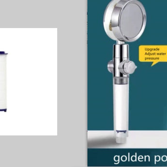  Shower Head Water Saving Flow 360 Degrees Rotating With Small Fan ABS Rain High Pressure Spray Nozzle Bathroom Accessories