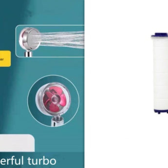  Shower Head Water Saving Flow 360 Degrees Rotating With Small Fan ABS Rain High Pressure Spray Nozzle Bathroom Accessories