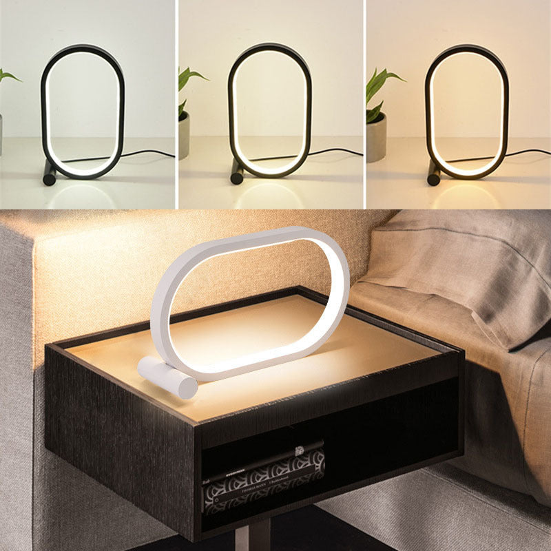 Perfect Home: Usb Plug-In Lamp Oval Acrylic Lamp Touch Control Dimmable Modern Simple Creative Night Lamp Bedside Reading Lamp Desk Table Led