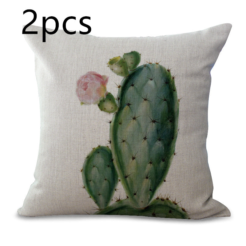 Plant Pillow Cover Succulent Cactus Pillow Case