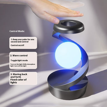 Rotating Suspension Table Lamp Wireless Charging Creative Small Night Lamp Home Decor
